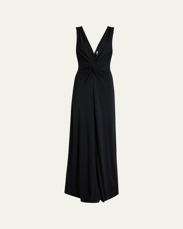 Ansey Sleeveless Twist-Front Gown